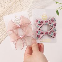 2Pcs/set Cute Hair Clip Double Layer Bows Hairgripes Headgear Headdress Girl Hair Accessories Hairpin