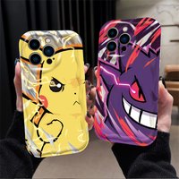 HOT Cartoon P-Pokemon Pikachu Squirtle Wavy 3D Wave Soft TPU Phone Case For Google Pixel 7 8 9 10 Pro XL 5G Soft TPU Back Cover