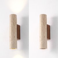 Nordic High Quality Led Wall Lamp Travertine Natural Stone Sconce Light with E27 Bulb for Bedroom Living Room Hallway Wall Light