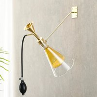 Brass Accent Glass Scent Vessel Elegant Style for Salon Fragrance Showcase