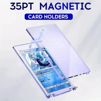 10 Pack 35Pt Clear Magnetic Card Storage Boxes – Hard Plastic, UV-Resistant Acrylic, Top Loading Holders
