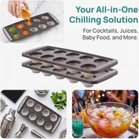 Round Ice Cube Trays for Freezer Silicone Ice Cube Trays Easy Release 10 Small Ice Ball Maker Mold for Drinks Whiskey Cocktail