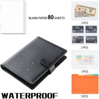 Travel Notebook A6 Loose Leaf Notepad Leather Magnetic Buckle Planner Budget Storage Banknotes Photo Postcard Waterproof Planner