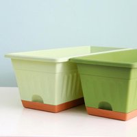 1Pcs Rectangle Plastic Flower Box With Drainage Hole Large Plant Pot Indoor Outdoor Planter For Garden Window Sill Flowerbed