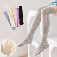 Spring Autumn Thin Breathable Kids Tube Black and White Color Mesh Breathable Socks Student Over Knee Girls Stockings Knees