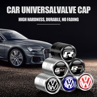 4Pcs Metal Car Wheel Tires Valves Tyre Stem Caps Car Accessories For Volkswagen R GTI Touareg Rline Jetta Touran R32 Tiguan MK4