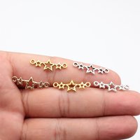 WYSIWYG 40pcs Charms 25x9mm Stars Connector Charms For Jewelry Making DIY Jewelry Findings 5 Colors Alloy Charms