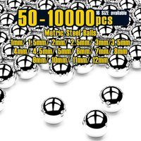 50-10000 pièces, billes de roulement en acier au carbone métriques, 1/1.5/2/2.5/3/3.5/4/4.5/5/6/7/8/9/10/11/12mm pour vélos et équipements industriels