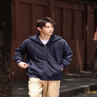 Cotton Fashion Loose Zipper Hoodie Customized Spring and Autumn Couple Coat Printed Logo Embroidered Work Clothes