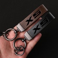 Luxury Genuine Leather Keychain Car Key Ring Holder Jewelry Custom Gift For BMW X5 car Accessories