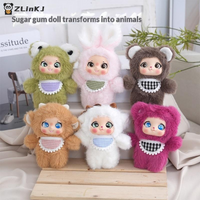▶Cute Animal Rabbit Bear Sheep Plush Doll Toy Pendant Keychain Ornaments Backpack Hangings Decoration Car Keyring For Women Gift
