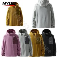 Unisex Outdoor Cycling T-shirts Snap-T Fleece Pullover Signature Wave Pattern Camping Hiking Hooded Half-Zip Long Sleeve Jerseys