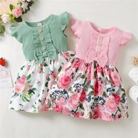 Robe de princesse pour petites filles de 1 à 5 ans, vêtements sans manches, motif Floral, à la mode, vêtements de vacances quotidiens pour enfants