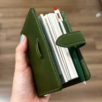 New M5 Green Leather Notebooks Portable Thickened Hand Ledgers Blank Inner Page Pocket Book