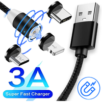 1/2M Magnetic USB Cable Fast Charging Type-C Cable Magnet Charger Data Charge Micro USB Cable Phone Charging Cord for IPhone