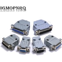 2pcs/set DB15 DB25 DB9 DB37 Parallel Serial Port Fmale/Male Solder Connector+Plastic Assemble Shell Cover 37 9 15PIN VGA Adapter