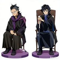 Demon Slayers Sit in Rows Acrylic Stand Obanai Figure Gyomei Statue Sanemi Doll Giyuu Figur Muichirou Desk Ornament Toys