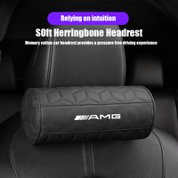 Car Leather Headrest Seat Head Support Neck Pillow For Mercedes Benz AMG A B C E G CLA W211 W203 W204 C260 E300L A200L GLC300