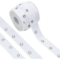 8 Yards White Cotton Grommet Eyelet Twill Tape 1 inch Wide Metal Eyelet Ring Ribbon Strip for Sewing Crafts Making Hole: 4mm