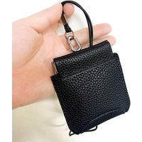 Cowhide Leather Detachable Neck Cord Lanyard Strap Coin Purse Portable Small Card Holder for Bank Cards Hanging Neck Mini Wallet