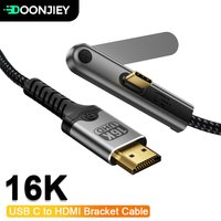 DOONJIEY USB C to HDMI Cable 16K@60Hz 8K@60Hz Foldable Mobile Holder Type C to HDMI-Compatible Video Cord For Phone PC TV Laptop