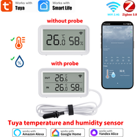 Tuya Zigbee WiFi Temperature Humidity Sensor with External Probe Thermometer Hygrometer APP Remote Control Workwith SmartLife