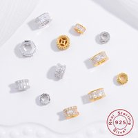 S925 Sterling Silver Zircon Drum Shape Beads for Bracelet Necklace Jewelry Making Findings Accessories Wholesale SZ74