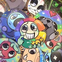 Flash Sale 6‑Pcs 2.25in Dandy World Main Toons Pin‑Button Set,Vee,Pebble,Shelly,Cosplay Accessories,Game Fan Collectible Gift