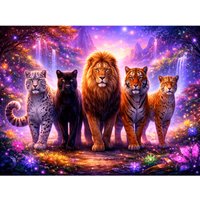 Frameless Round Diamond Painting Kit, Predator, 5D Square Diamond Painting Full Artificial Rhinestone Mosaic Painting