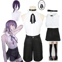 Anime Chainsaw Man Reze Cosplay Chainsaw Woman Cosplay Costume Shirt Outfits Tie Short Neck Reze Wig Halloween Clothing