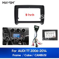 MAMSM For AUDI TT 2006-2014 Car Radio Fascias Frame Mount Kit 9 inch Stereo Panel Wiring Harness Power Cable Adapter Canbus