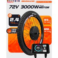 AliExpress LITTLE TT 72V 3000W Electric Bike Conversion Kit with 2.4tire 26-29inch 700C E-Bike Rear Brushless Hub Motor Bike Wheel kit MTX rim SW900