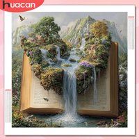 HUACAN Diamond Mosaic 5d Mountain Landscape Diy Full Square Round Drill Diamond Art Painting Kits Waterfall Wall Decoration