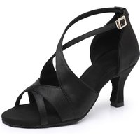 Latin Suede Dance Shoes for Women,ballroom,jazz Salsa Dance Shoes for Ladies,new Rhinestone Buckle,soft Sole,brown,black,5cm/7cm