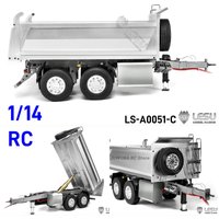 LESU RC 1/14 Dump Full Trailer With Hydraulic Cylinder LS-A0051-C Kit Version For Tamiya 1/14 RC Dump Truck Tipper DIY Parts