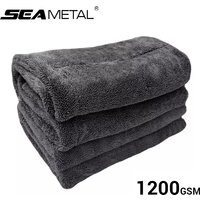 SEAMETAL serviette de lavage de voiture 1200GSM microfibre Double face Ultra absorbant chiffon de lavage de voiture nettoyage séchage serviette accessoires de lavage