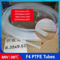 1/2" 1/4" 1/8" 3/8" Clear PTFE Tube 3KV Insulated Rigid Capillary F4 Pipe High Low Temperature Resistant Transmit Hose
