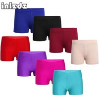 Kids Girls Stretchy Sports Shorts Leggings Boy-cut Slim Fit Gymnastics Ballet Dance Booty Shorts Workout Fitness Tumbling Bottom
