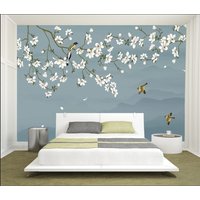 Customized wallpaper Chinese hand-painted plum blossom mural home decoration living room bedroom corridor flowers 3d wallpaper