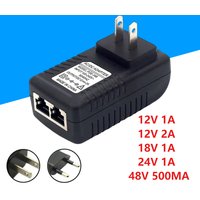 POE Power Supply Adapter 12V 18V 24V 48V 0.5A 1A 2A EU/US Plug AC To DC POE Injector for CCTV IP Camera