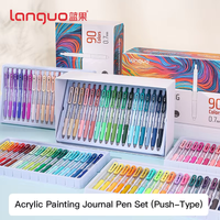 36/54/72/90 Color Acrylic Painting Gel Pens Set Retractable 0.7mm Tip Handbook Pen For Student Art Painting Graffiti Writting