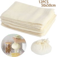 12Pcs Cheese Cloths Natural Unbleached Cotton Cheesecloth 20 Inch Square Cheese Cloths Reusable Organic Kitchen Fine Mesh Strain