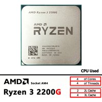 AMD Ryzen 3 2200G Used R3 2200G 3.5 GHz Zen 0.014 Quad-Core Quad-Thread CPU YD2200C5M4MFB Socket AM4