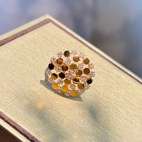 925 Sterling Silver New Style Honeycomb Style Pave Zircon Snowflake Ring For Women Fine Jewelry