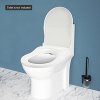 White, D-type Toilet Seat, Non-Electric Bidet Toilet Seat, Fits Elongated Toilets, Dual Nozzle System, 3 Flushing Holes