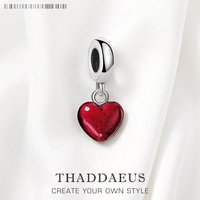 Fashion Red Heart Pendant Charm 925 Sterling Silver Romantic Love Jewelry Gift For Women