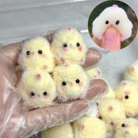 Soft Squishy Chick Fidget Toy Phone Chain Stress Relief Toy Bag Charms Super Cute Rebound Chicken Animal KeyChain Kawaii Pendant