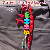 1pc acrylic letter custom keychain balloon dog/braided rope/beaded bag pendant/keychain decoration pendant personalized gift