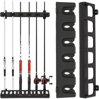 Fishing Rod Holders 6-Rod Rack Vertical Pole Holder Wall Mount Modular Fishing Stand Pole For Garage Wall Space-Saving 4/2PCS