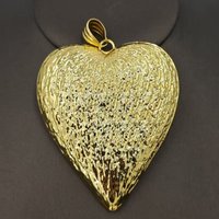 Yulaili Gold Plated Heart Pendant Necklace Earrings Big Size Jewelry for Women Party Daily Wear Accessories